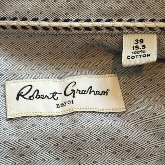 Robert Graham Mens Long Sleeve Button Down Shirt size 39 15.5 100% cotton - Picture 8 of 10